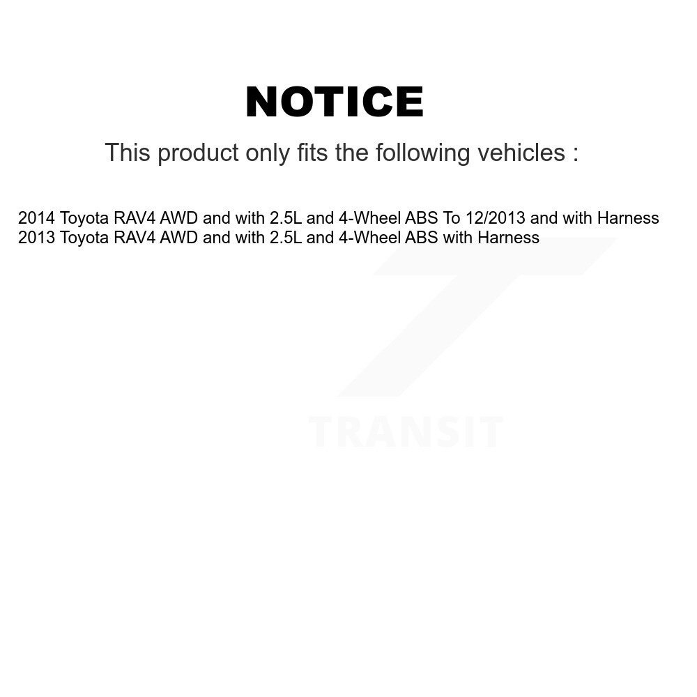 Front Rear Wheel Hub Bearing & Sensor Kit (8Pc) For Toyota RAV4 AWD with 2.5L 4-Wheel ABS K7S-102886 - Image 2