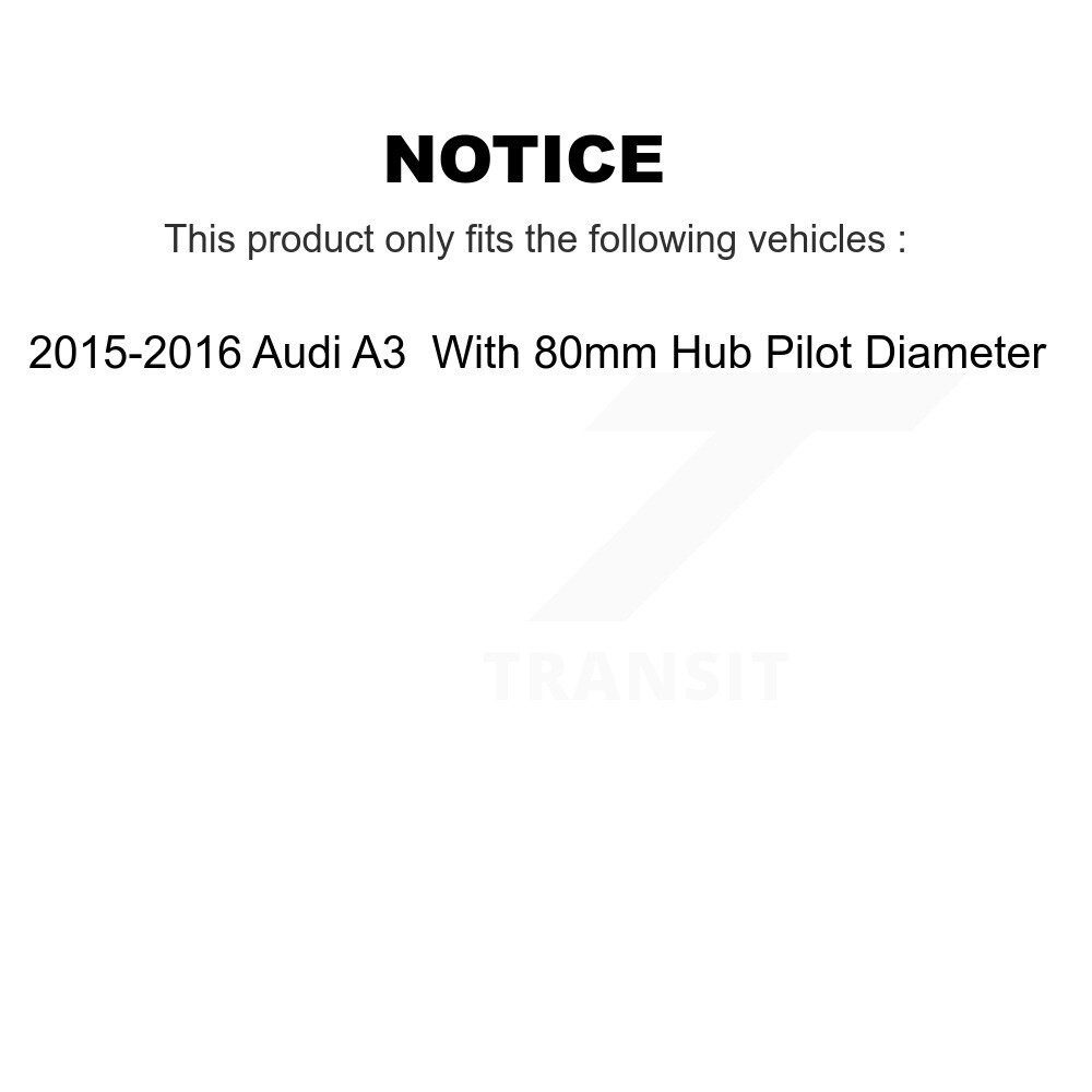 Front Rear Wheel Hub Bearing & Sensor Kit For 15-16 Audi A3 With 80mm Pilot Diameter K7S-102921 - Image 2