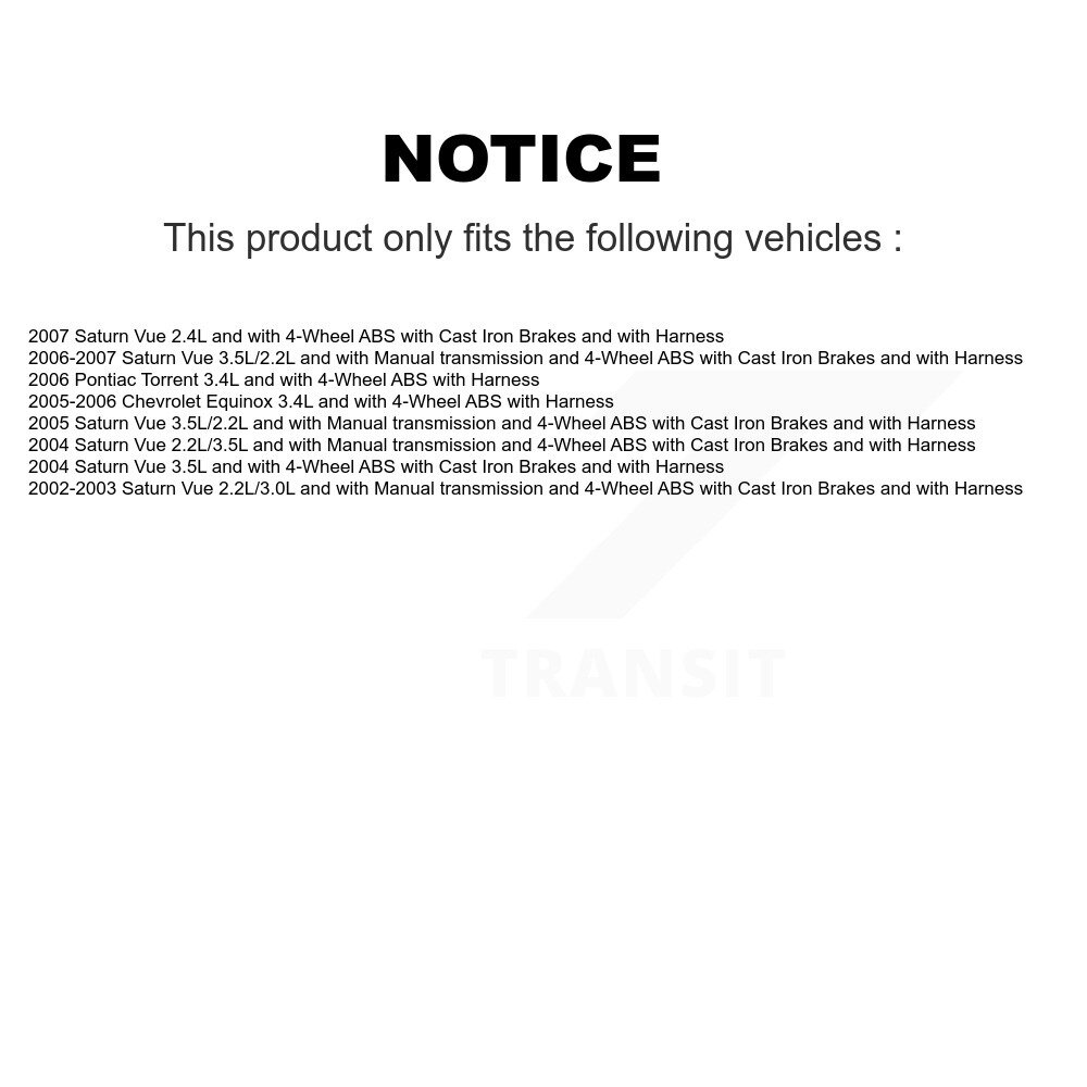 Front Rear Wheel Hub Bearing & Extra Sensor Kit For Saturn Vue Chevrolet Equinox Pontiac K7S-102964 - Image 2