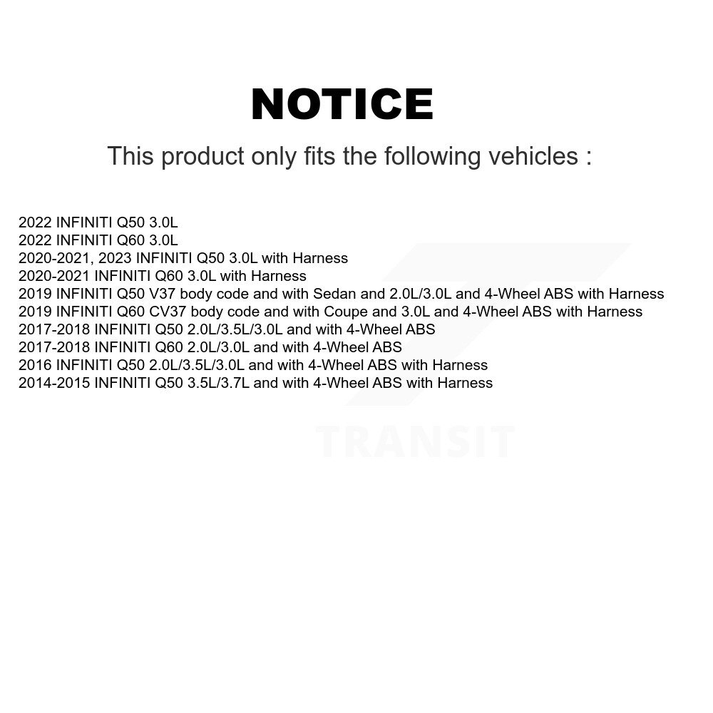 Rear Wheel Hub Bearing And ABS Sensor Kit For INFINITI Q50 Q60 K7S-103093 - Image 2