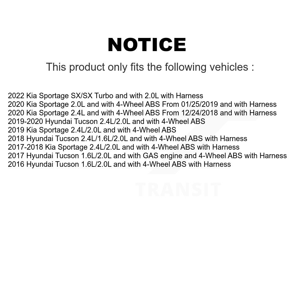 Front Wheel Hub Bearing And ABS Sensor Kit For Hyundai Tucson Kia Sportage K7S-103122 - Image 2