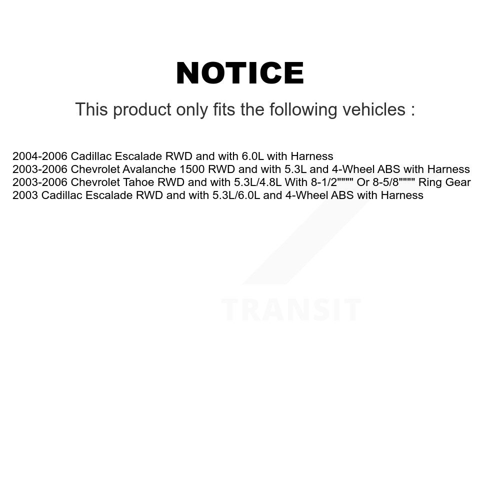 Front Rear Wheel Bearing Extra ABS Sensor Kit For Chevrolet Avalanche 1500 Tahoe Cadillac K7S-103158 - Image 2