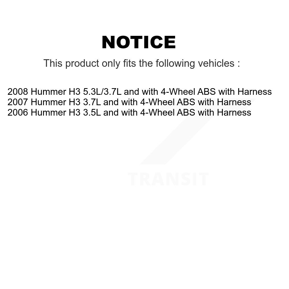 Front Rear Wheel Bearing And Extra ABS Sensor Kit For Hummer H3 with Harness K7S-103159 - Image 2