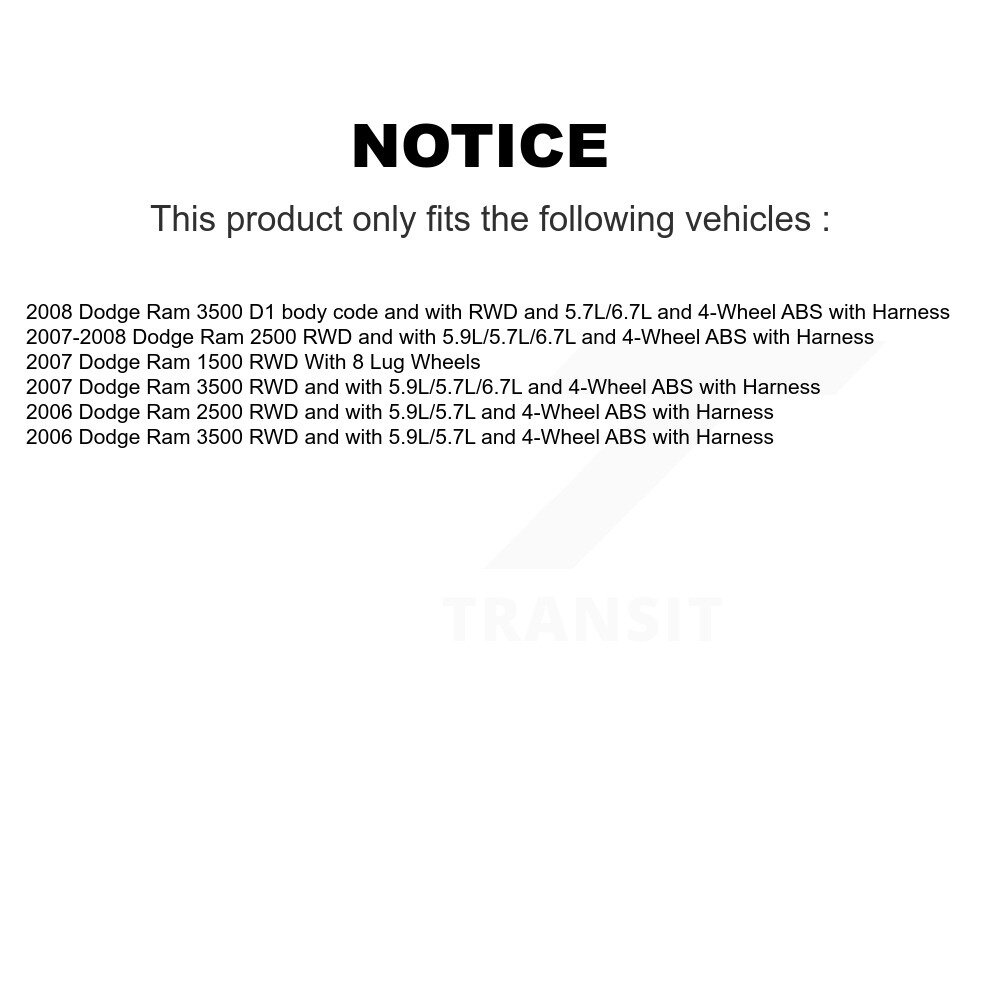 Front Wheel Hub Bearing And ABS Sensor Kit For Dodge Ram 3500 2500 1500 K7S-103168 - Image 2