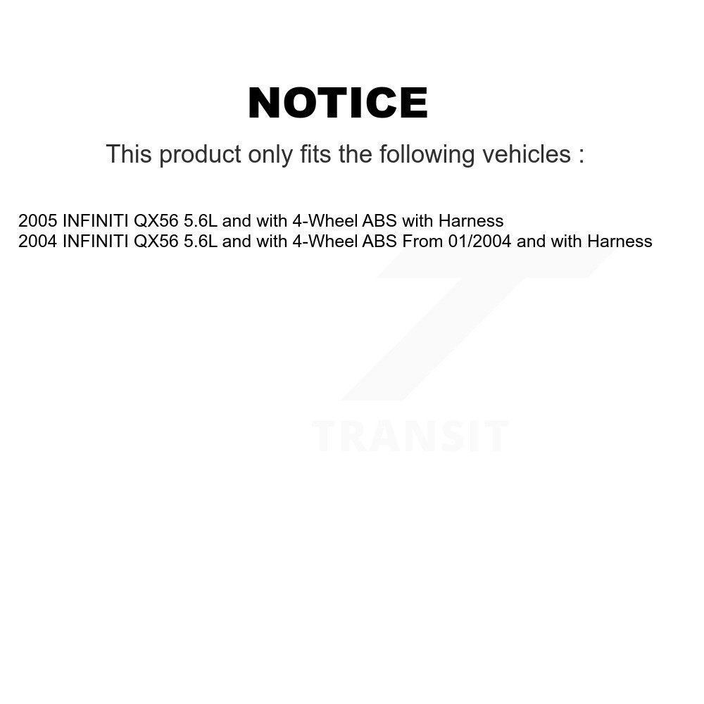 Front Rear Wheel Hub Bearing Extra ABS Sensor Kit For INFINITI QX56 5.6L with 4-Wheel K7S-103274 - Image 2