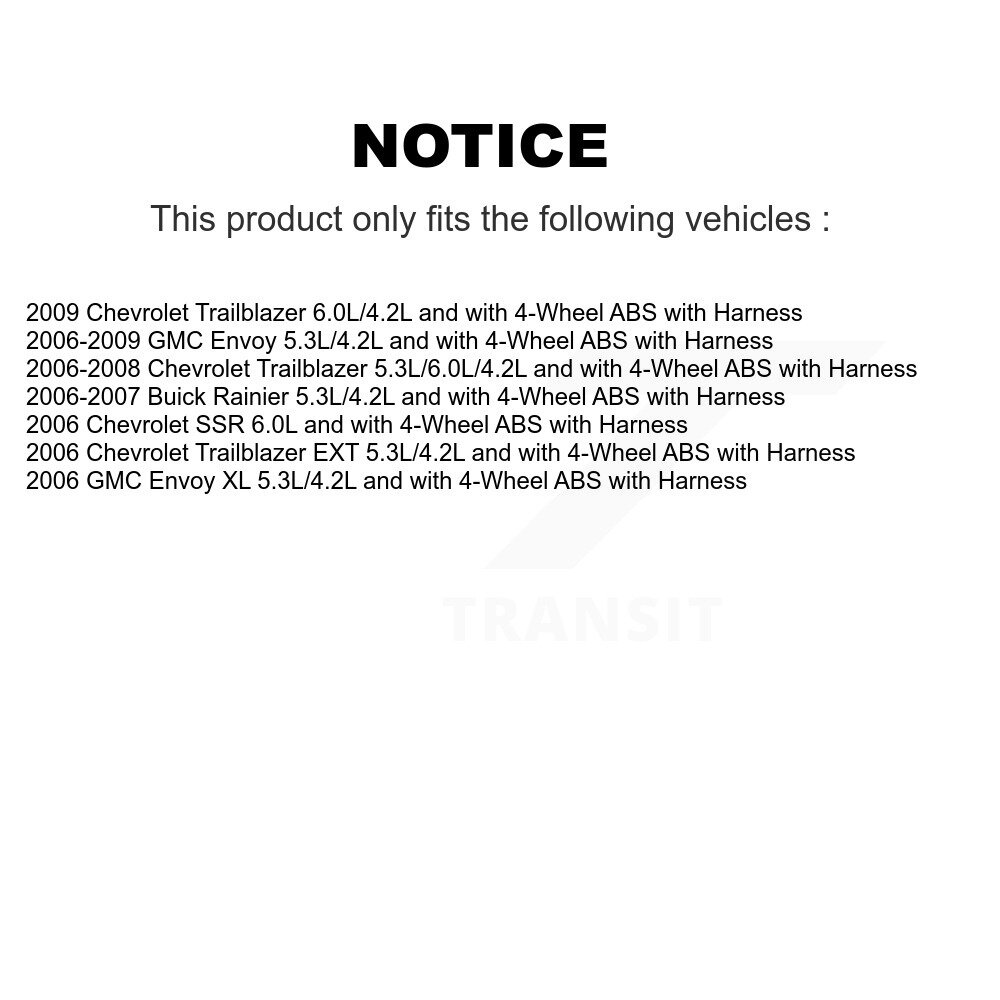 Rear Wheel Bearing & Sensor Kit For Chevrolet Trailblazer GMC Envoy XL EXT Buick Rainier K7S-103341 - Image 2