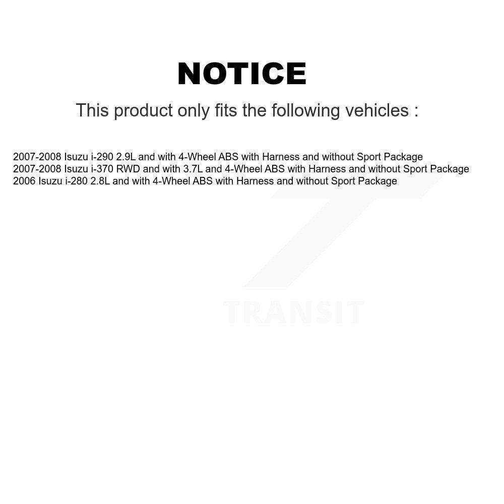 Rear Wheel Bearing And ABS Sensor Kit For Isuzu i-280 i-290 i-370 K7S-103395 - Image 2