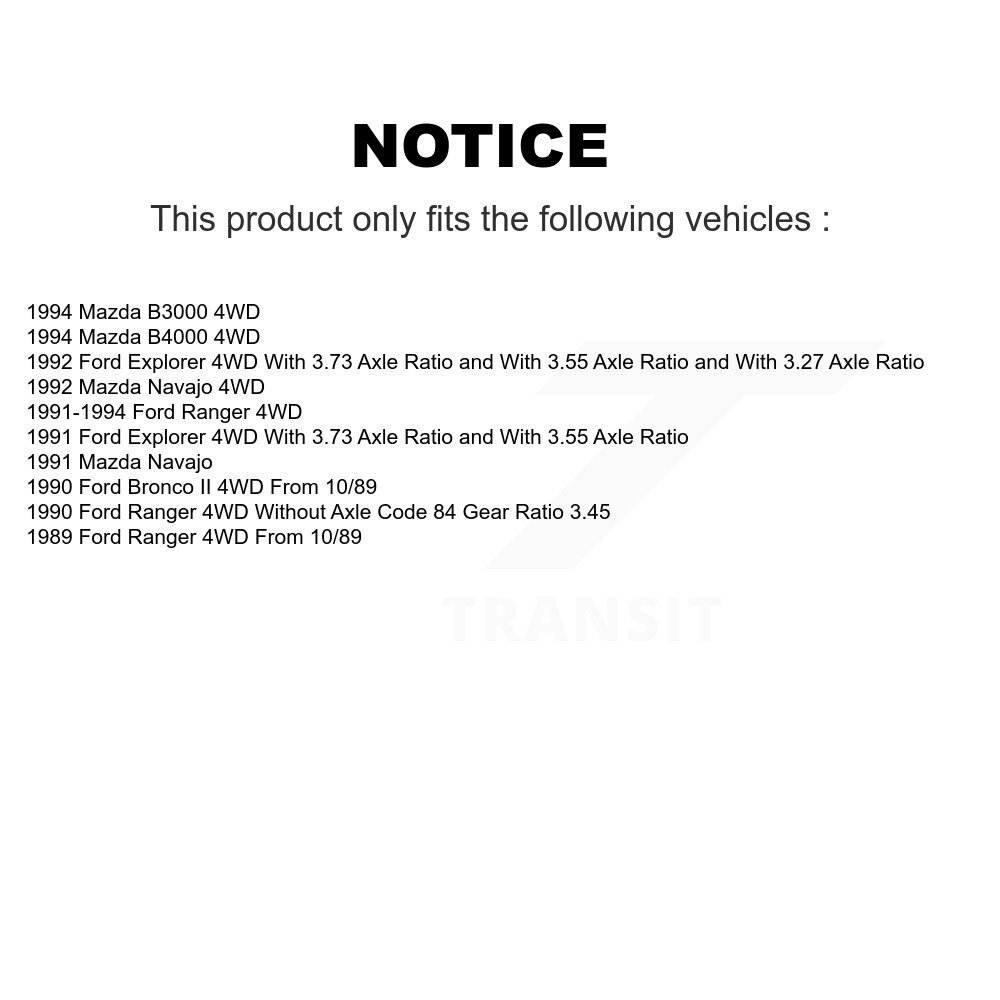 Front Disc Brake Rotors & Pair For Ford Ranger Mazda B4000 Explorer B3000 Bronco II Navajo K8-100017 - Image 2