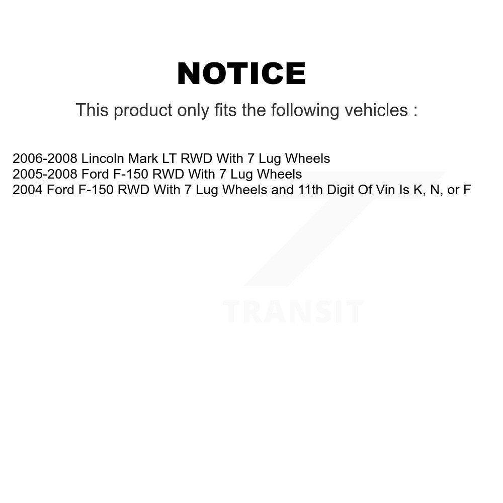 Front Disc Brake Rotors And Hub Assembly Pair For Ford F-150 Lincoln Mark LT RWD K8-100036 - Image 2