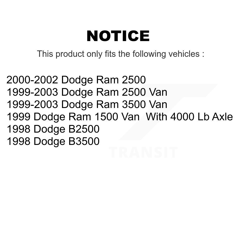 Front Disc Brake Rotors And Hub Assembly Pair For Dodge Ram 2500 3500 Van B3500 B2500 1500 K8-100051 - Image 2