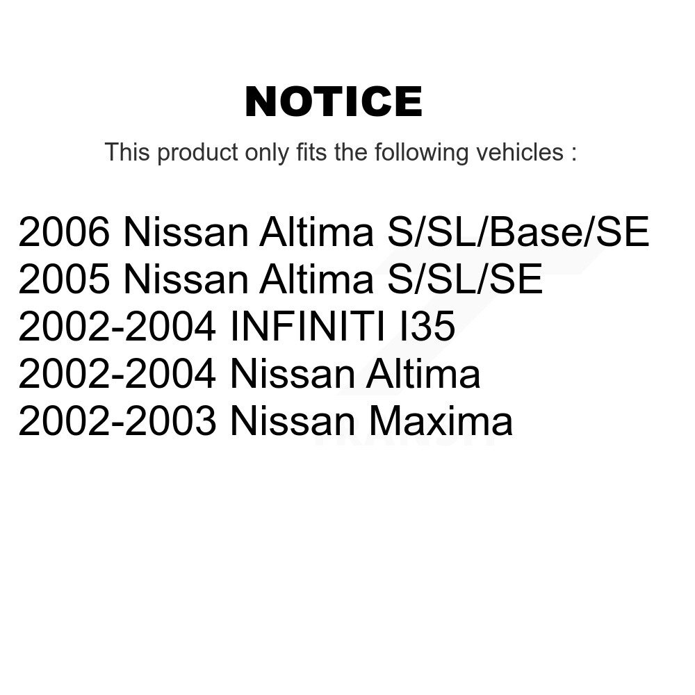 Front Disc Brake Rotors Pair For Nissan Altima Maxima INFINITI I35 K8-100338 - Image 2