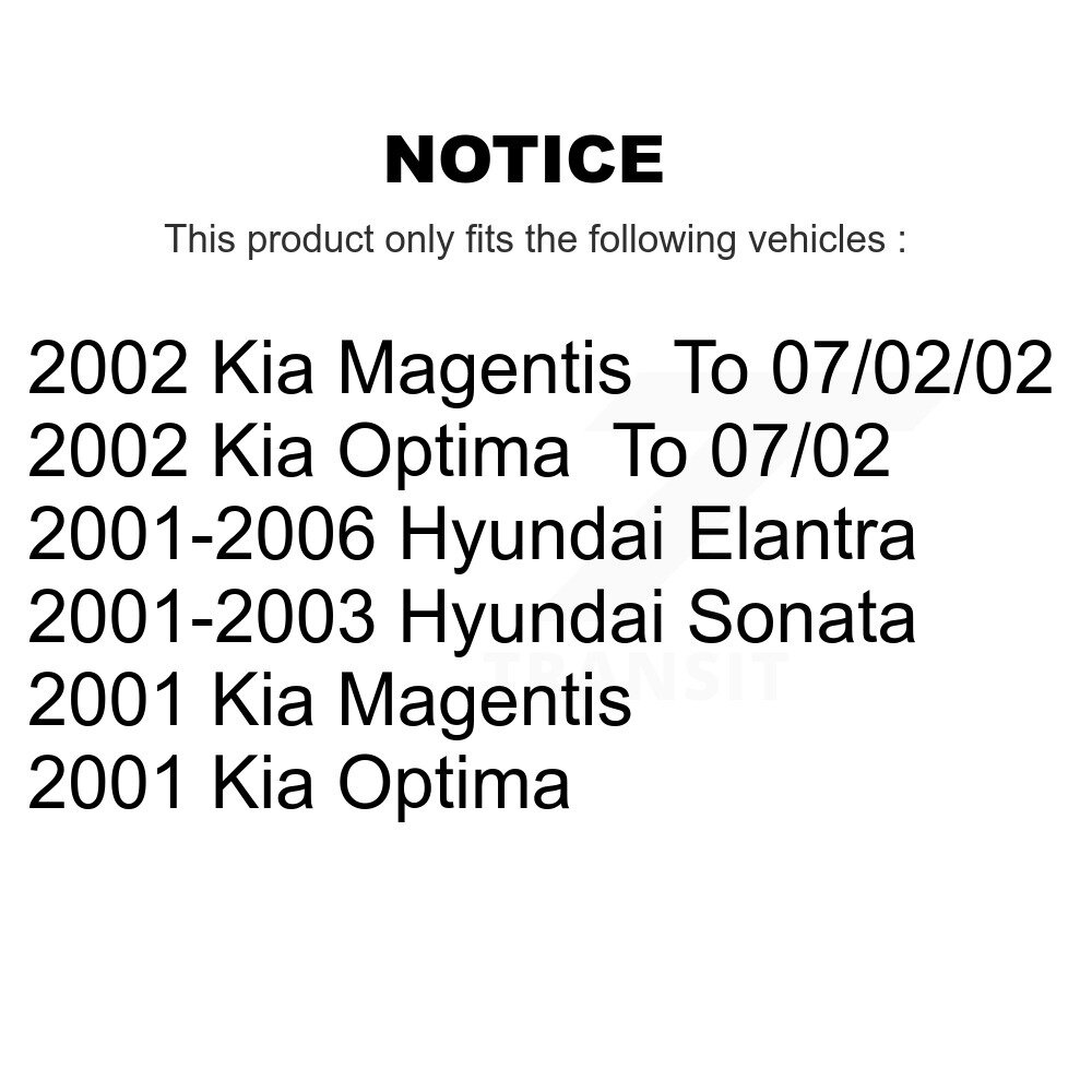 Front Disc Brake Rotors Pair For Hyundai Elantra Sonata Kia Optima Magentis K8-100351 - Image 2