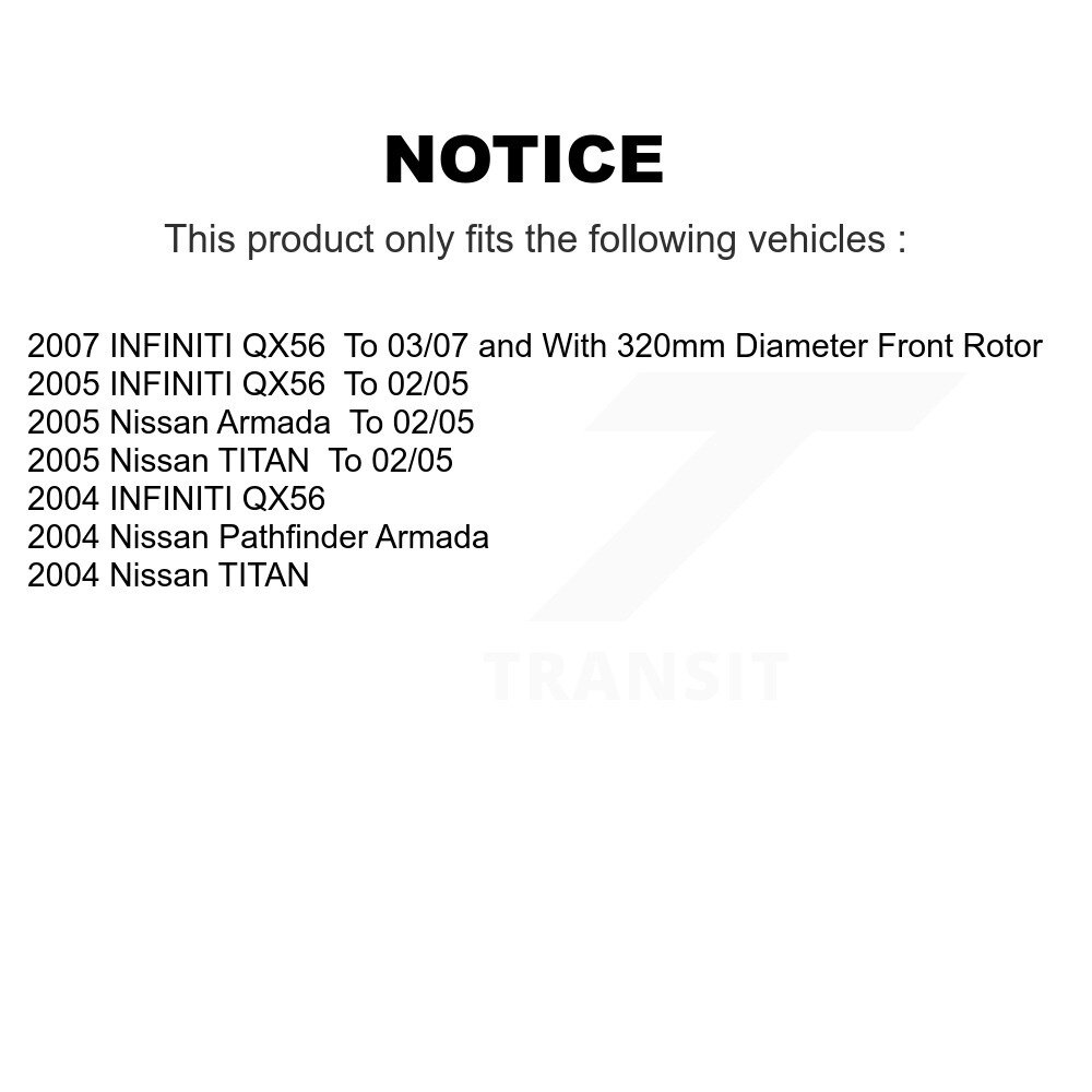 Front Disc Brake Rotors Pair For Nissan TITAN INFINITI QX56 Pathfinder Armada K8-100365 - Image 2