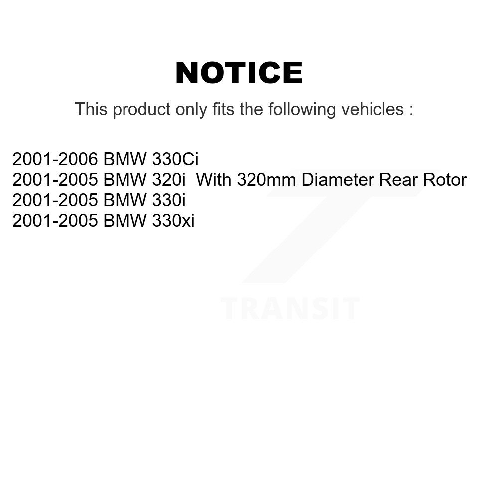 Rear Disc Brake Rotors Pair For BMW 330Ci 320i 330i 330xi K8-100782 - Image 2