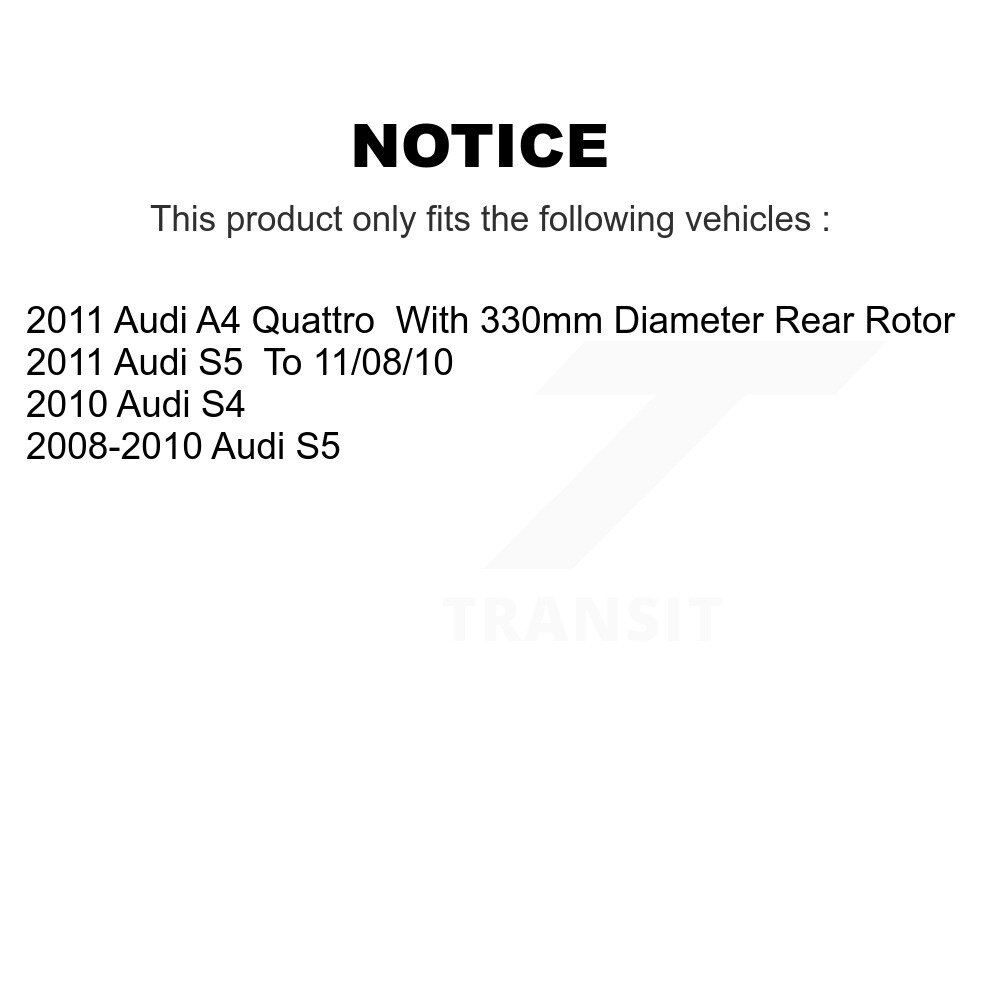 Rear Disc Brake Rotors Pair For Audi A4 Quattro S5 S4 K8-100889 - Image 2