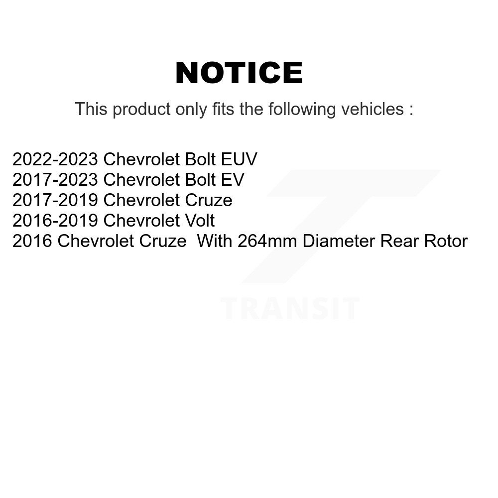 Rear Disc Brake Rotors Pair For Chevrolet Cruze Bolt EV EUV Volt K8-100964 - Image 2