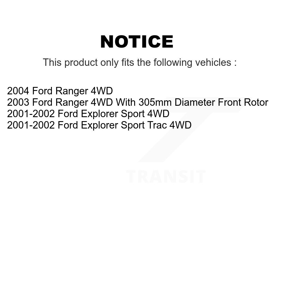 Front Rear Disc Brake Rotors Kit For Ford Ranger Explorer Sport Trac 4WD K8-101102 - Image 2