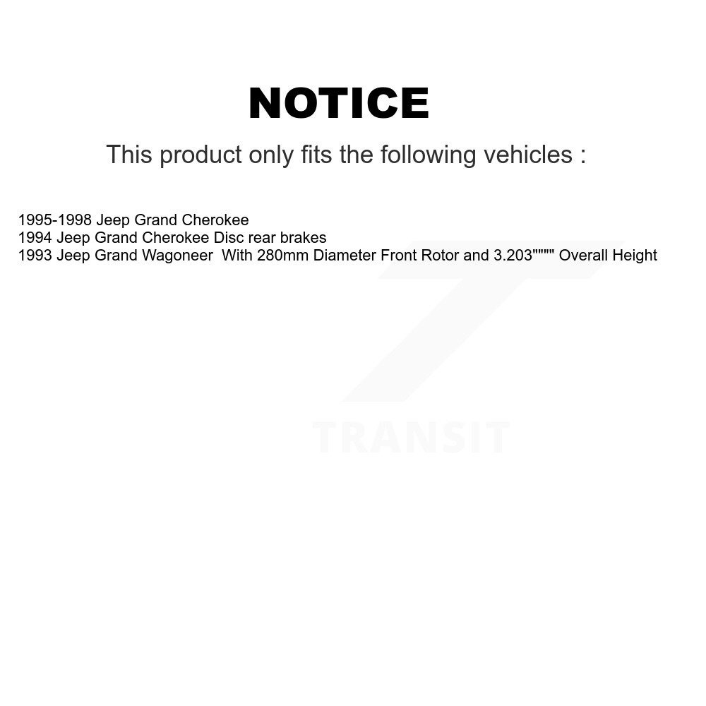 Front Rear Disc Brake Rotors Kit For Jeep Grand Cherokee Wagoneer K8-101161 - Image 2