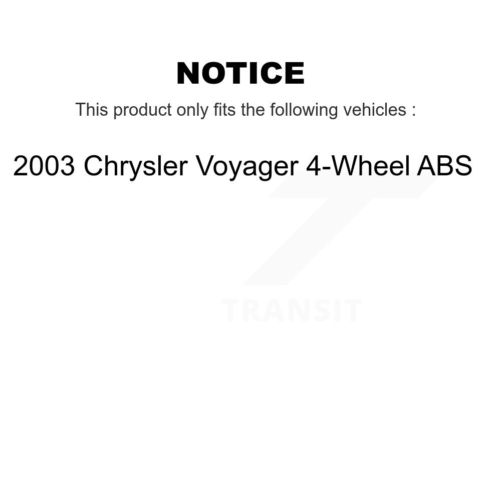 Front Rear Disc Brake Rotors Kit For 2003 Chrysler Voyager 4-Wheel ABS K8-101180 - Image 2