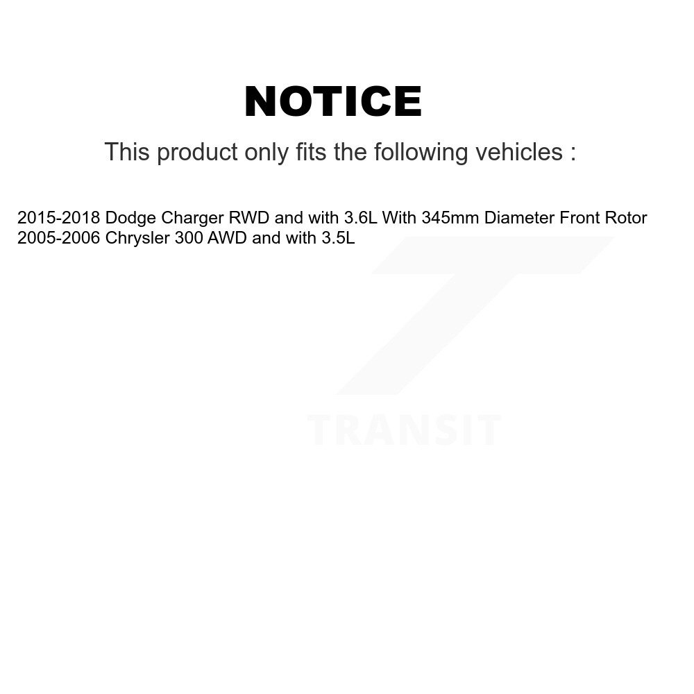 Front Rear Disc Brake Rotors Kit For Chrysler 300 Dodge Charger K8-101191 - Image 2