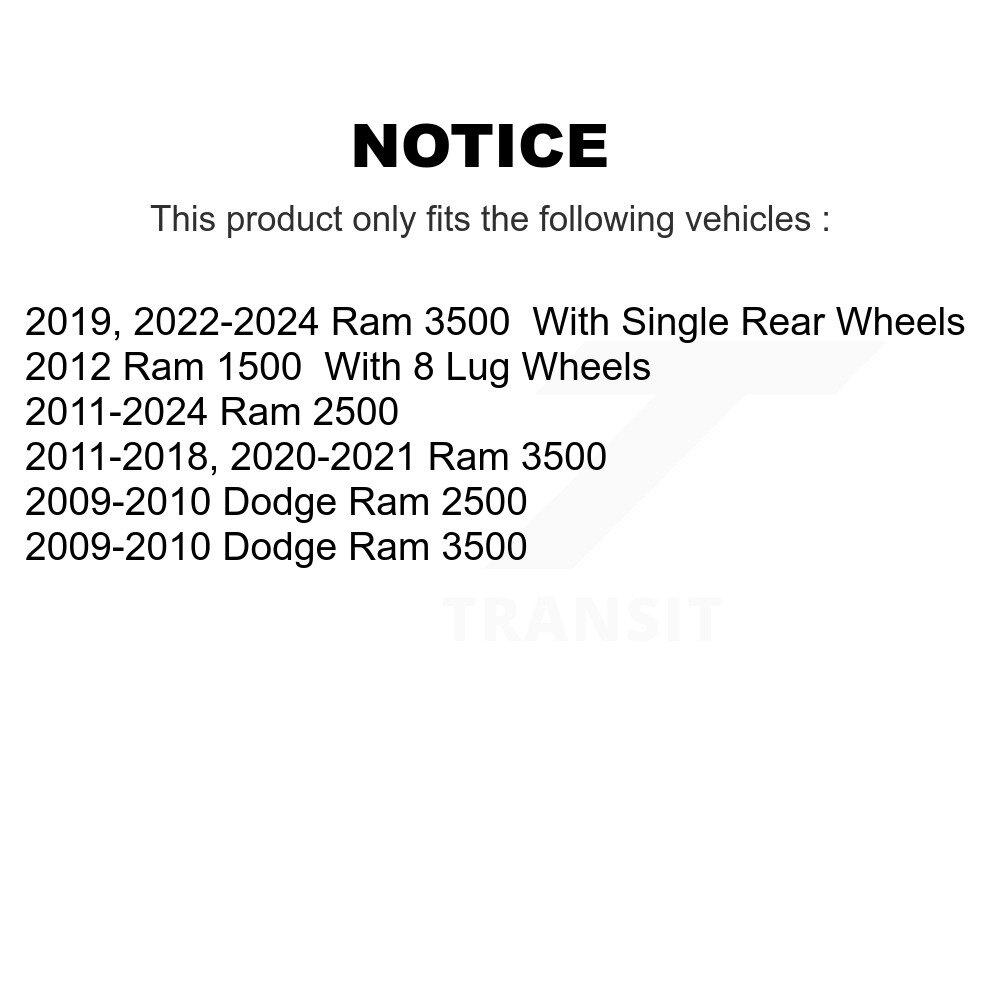 Front Rear Disc Brake Rotors Kit For Ram 2500 3500 1500 Dodge K8-101208 - Image 2