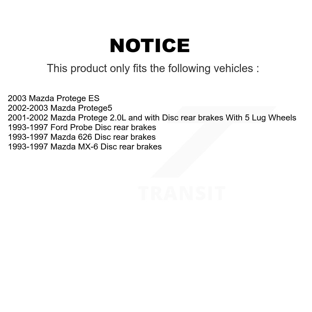 Front Rear Disc Brake Rotors Kit For Mazda Protege Protege5 Ford Probe MX-6 626 K8-101246 - Image 2