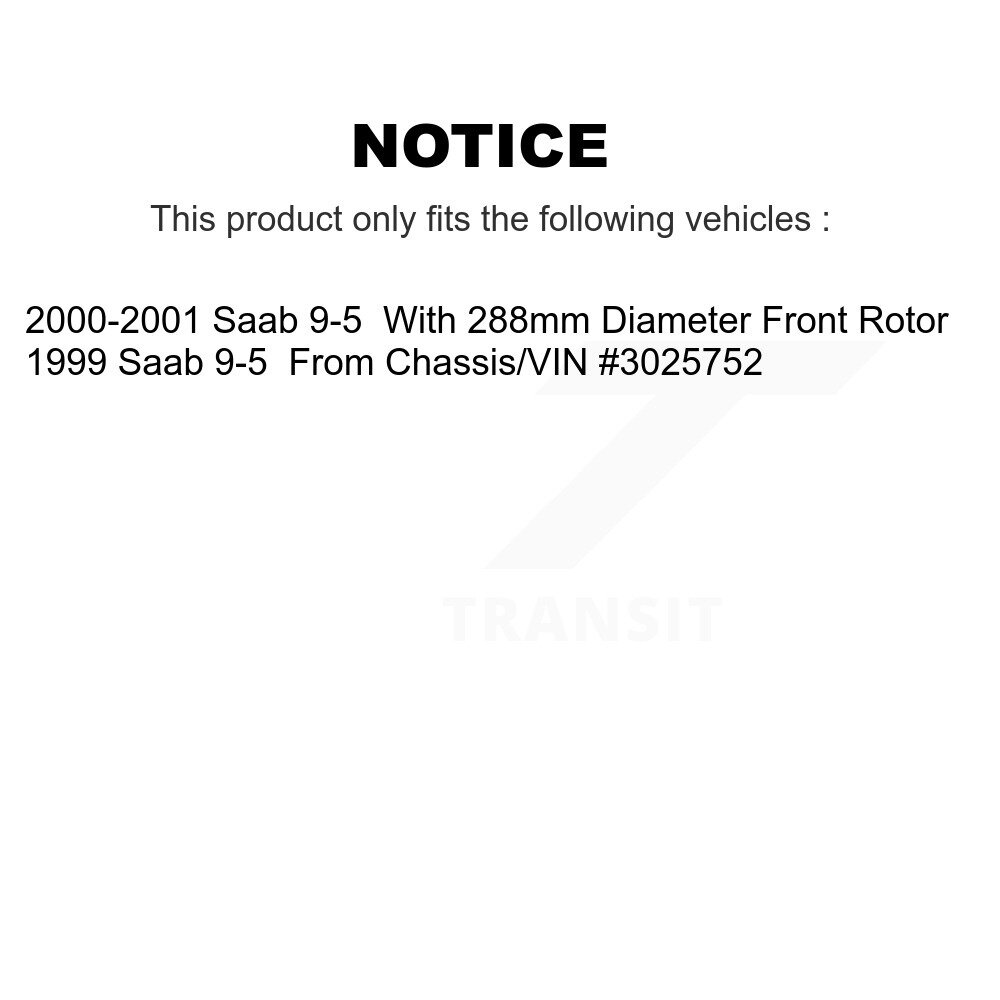 Front Rear Disc Brake Rotors Kit For Saab 9-5 K8-101274 - Image 2