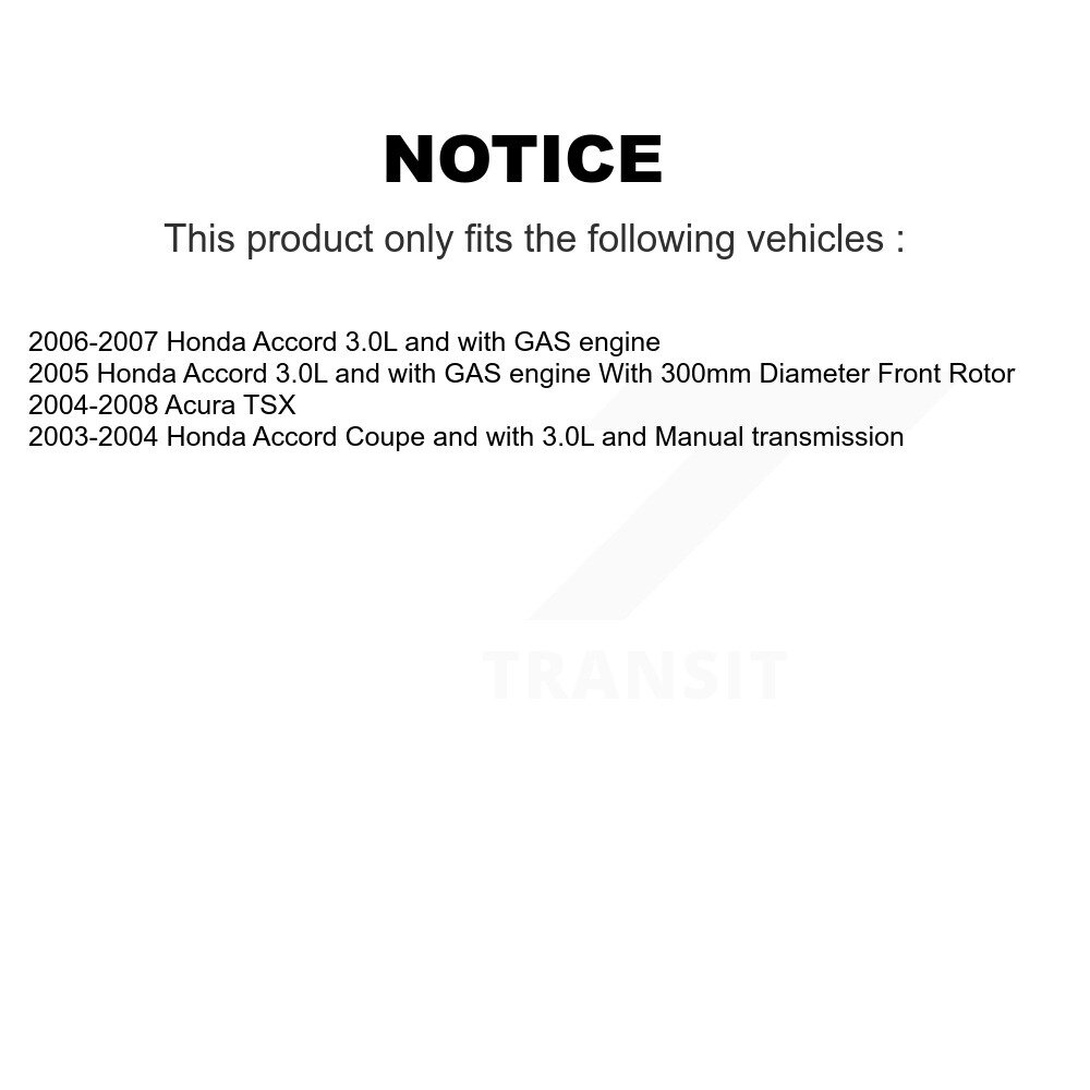 Front Rear Disc Brake Rotors Kit For Honda Accord Acura TSX K8-101288 - Image 2