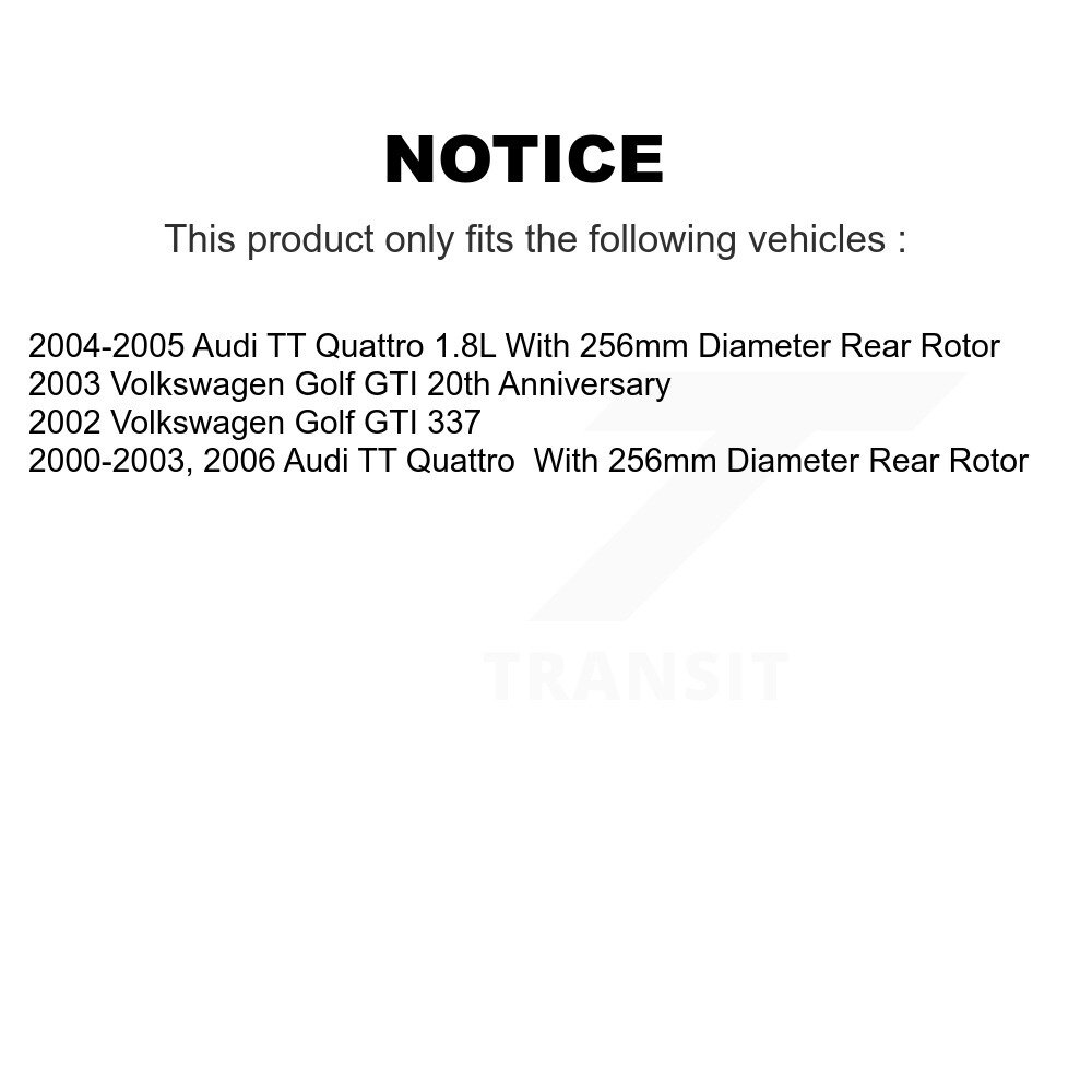 Front Rear Disc Brake Rotors Kit For Volkswagen Golf Audi TT Quattro K8-101307 - Image 2