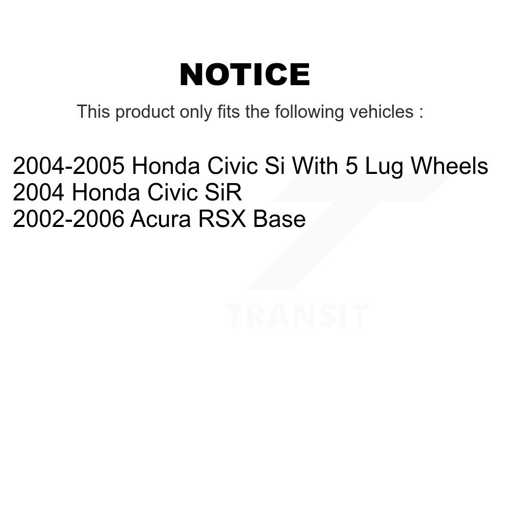 Front Rear Disc Brake Rotors Kit For Honda Civic Acura RSX K8-101321 - Image 2