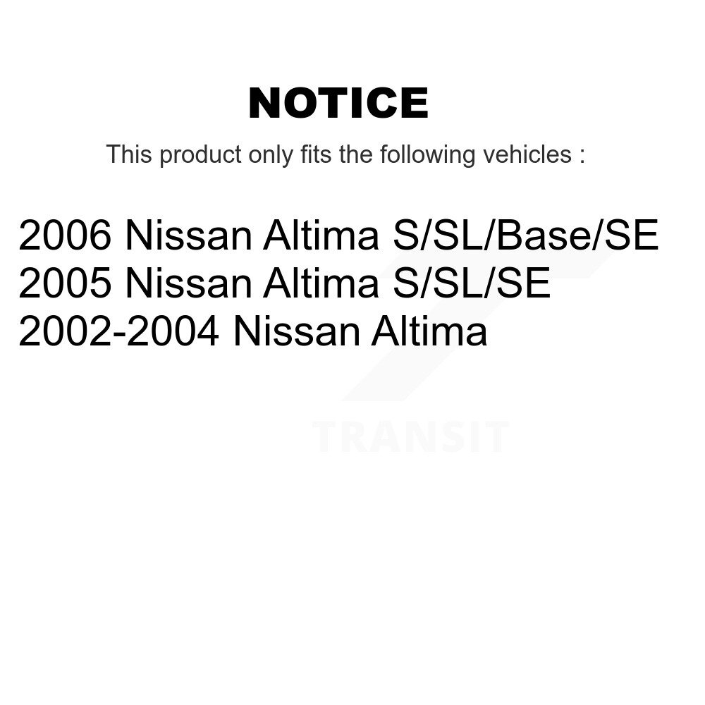 Front Rear Disc Brake Rotors Kit For Nissan Altima K8-101327 - Image 2
