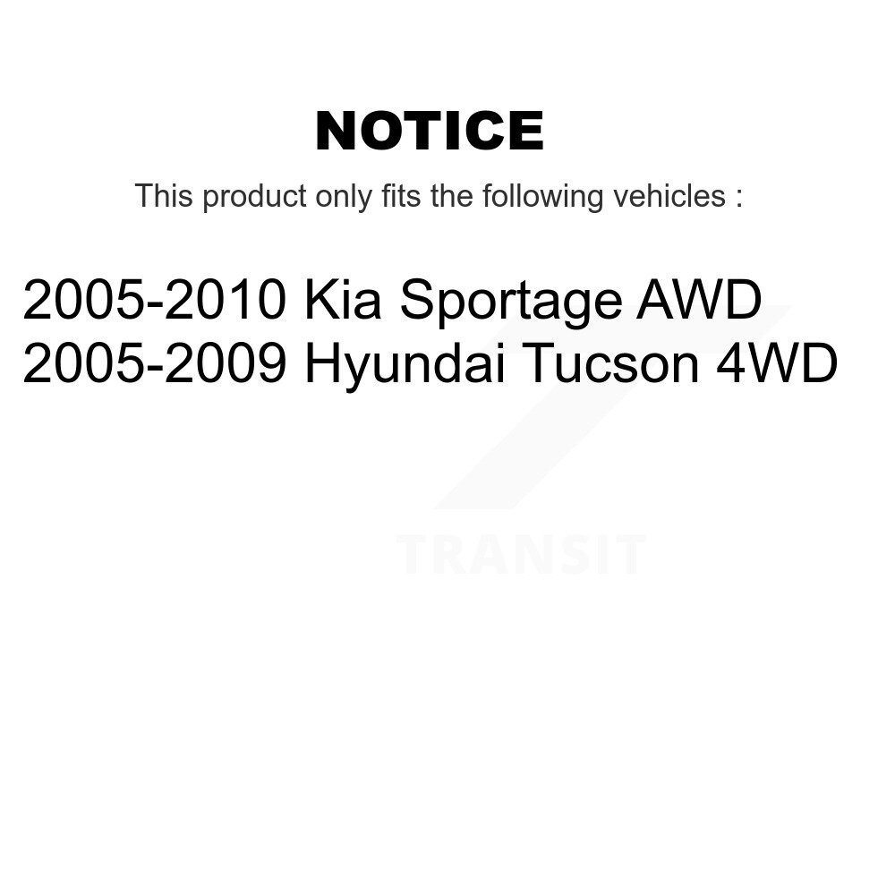 Front Rear Disc Brake Rotors Kit For Hyundai Tucson Kia Sportage K8-101332 - Image 2