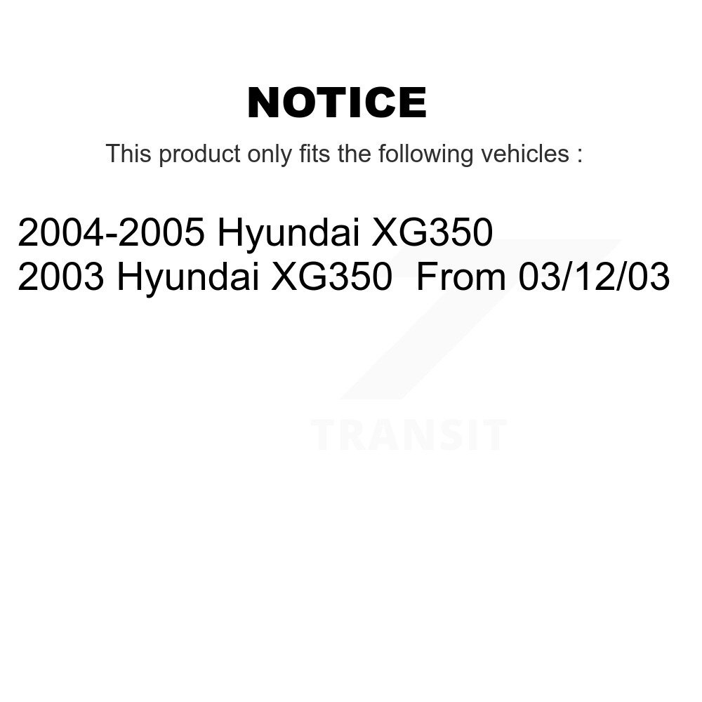 Front Rear Disc Brake Rotors Kit For Hyundai XG350 K8-101379 - Image 2