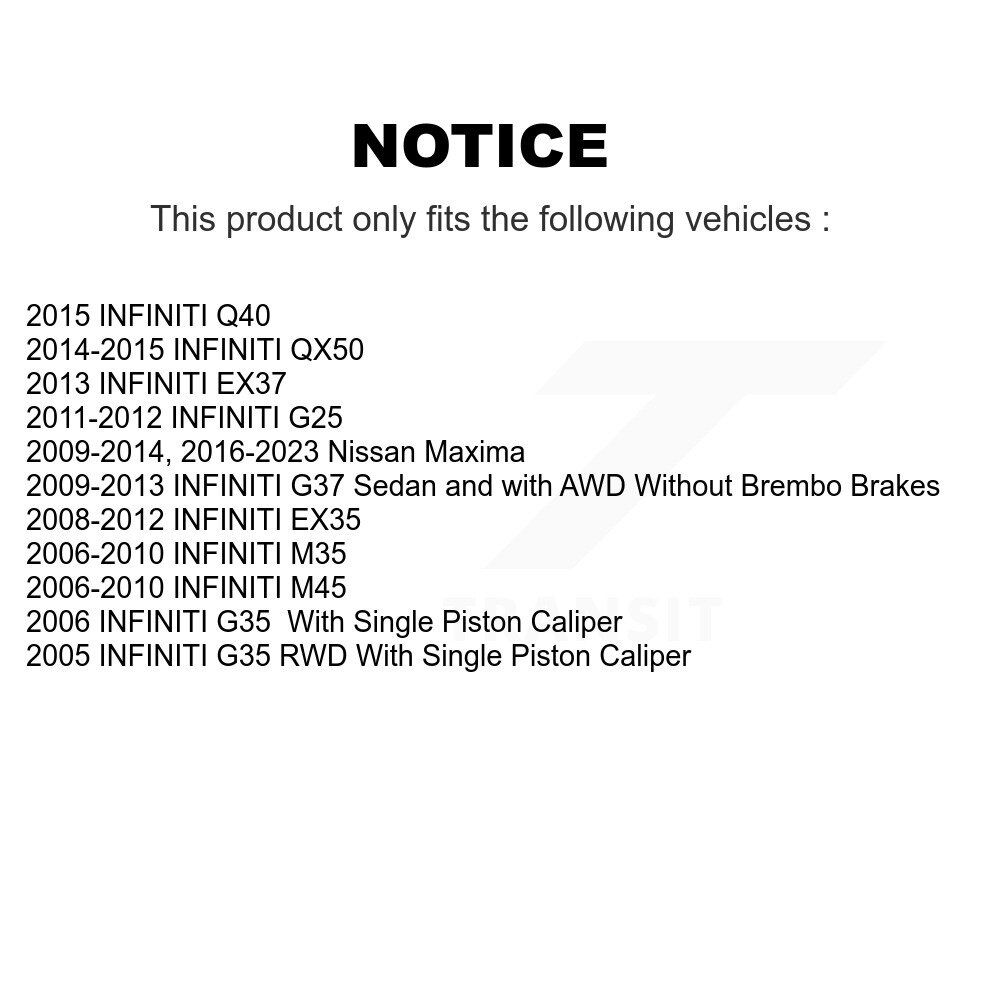 Front Rear Brake Rotors Kit For INFINITI Nissan Maxima G37 EX35 G35 QX50 M35 EX37 G25 M45 K8-101393 - Image 2