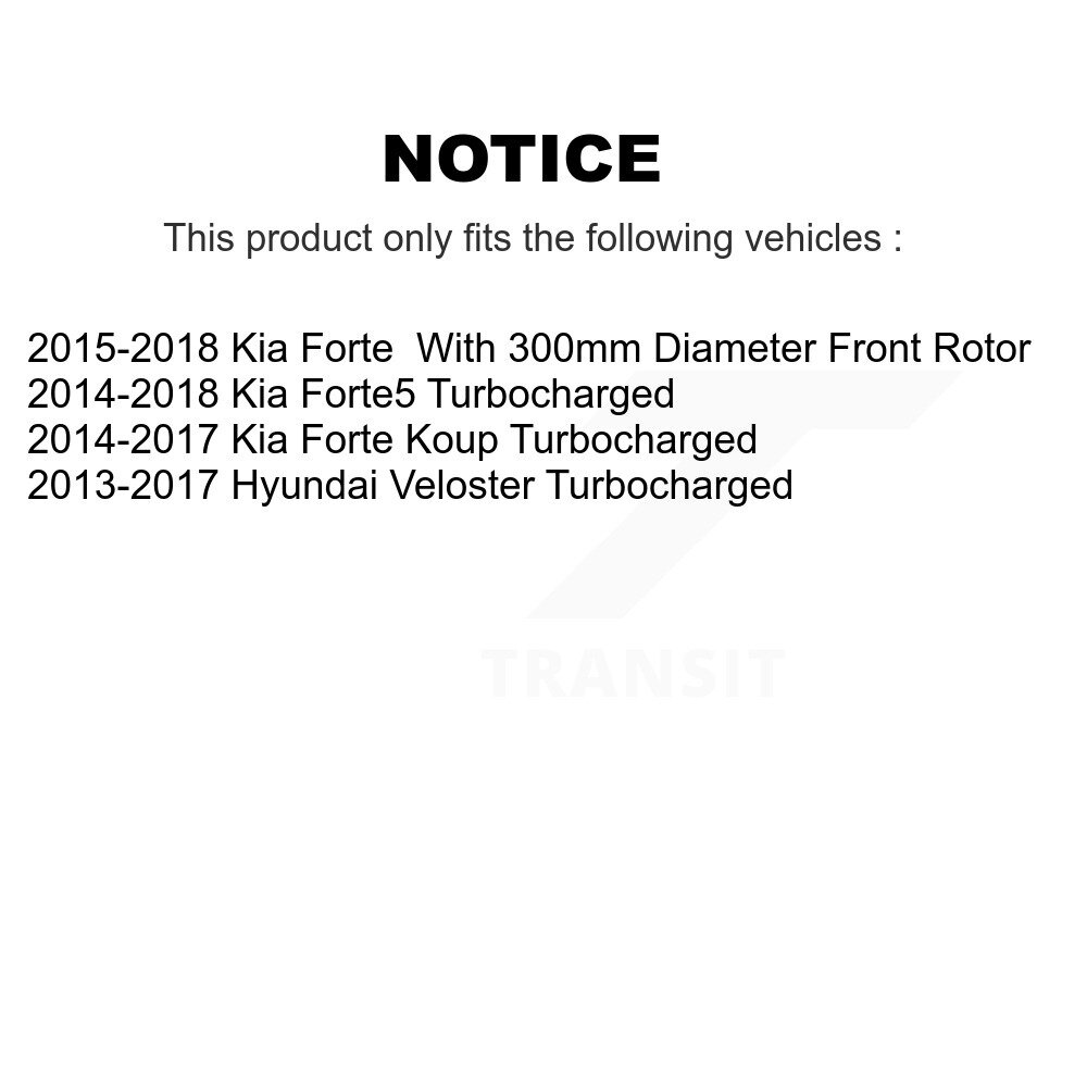Front Rear Disc Brake Rotors Kit For Kia Forte Hyundai Veloster Forte5 Koup K8-101449 - Image 2
