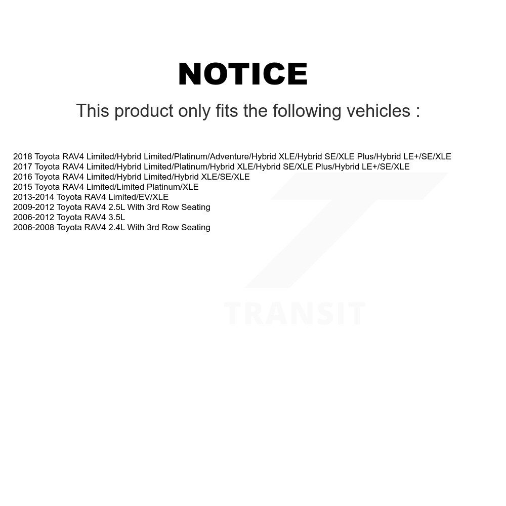 Front Rear Disc Brake Rotors Kit For Toyota RAV4 K8-101455 - Image 2