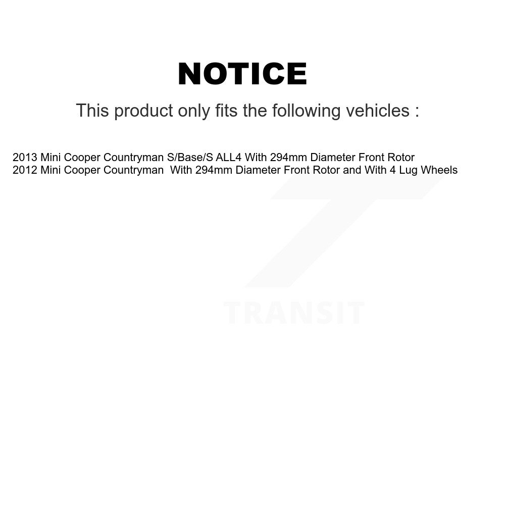 Front Rear Disc Brake Rotors Kit For Mini Cooper Countryman K8-101510 - Image 2