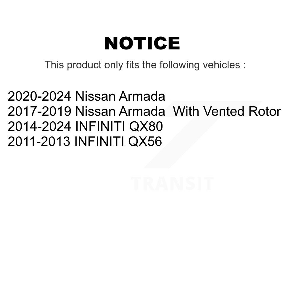 Front Rear Disc Brake Rotors Kit For INFINITI QX80 Nissan Armada QX56 K8-101519 - Image 2