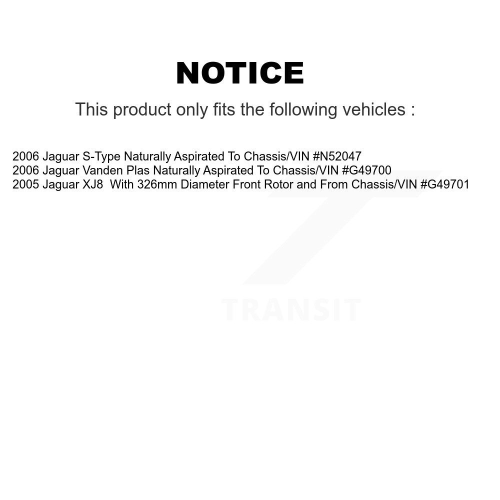 Front Rear Disc Brake Rotors Kit For Jaguar S-Type Vanden Plas XJ8 K8-101530 - Image 2