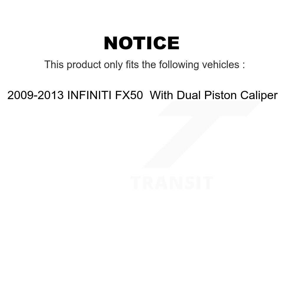 Front Rear Disc Brake Rotors Kit For 2009-2013 INFINITI FX50 With Dual Piston Caliper K8-101544 - Image 2