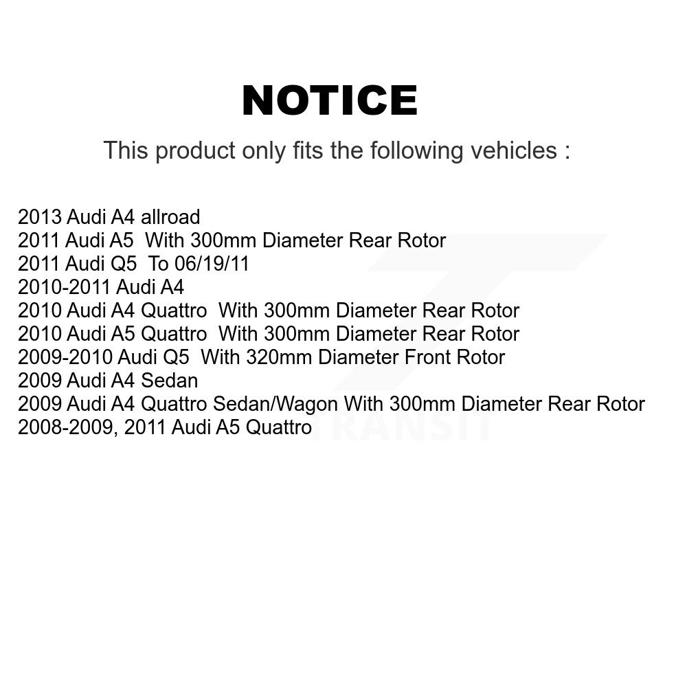 Front Rear Disc Brake Rotors Kit For Audi Q5 A4 Quattro A5 allroad K8-101552 - Image 2