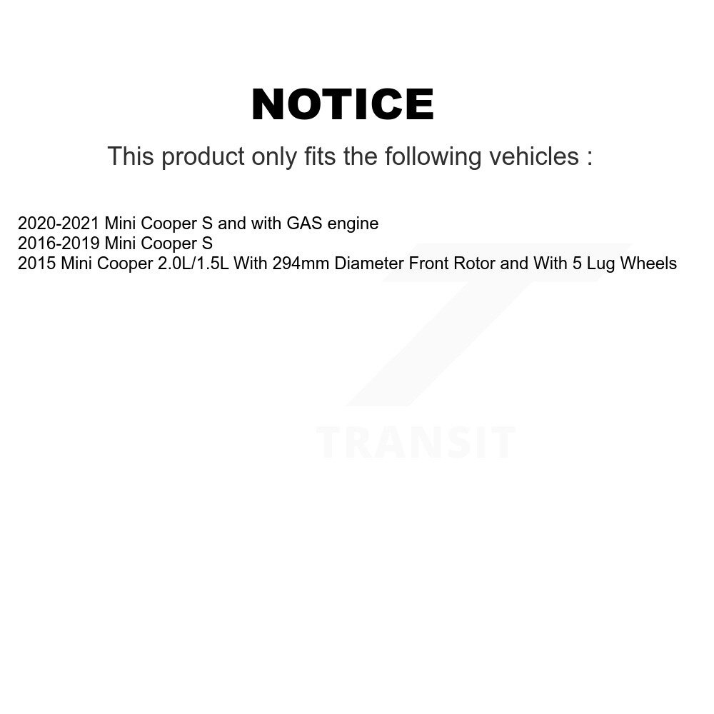 Front Rear Disc Brake Rotors Kit For Mini Cooper K8-101637 - Image 2