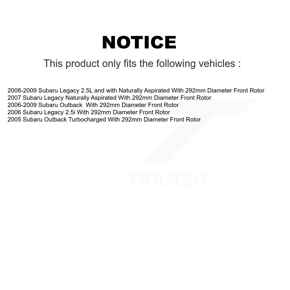 Front Rear Disc Brake Rotors Kit For Subaru Outback Legacy With 292mm Diameter Rotor K8-101688 - Image 2