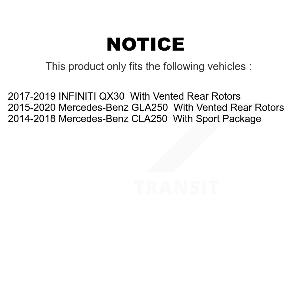 Rear Disc Brake Rotors Pair For Mercedes-Benz GLA250 CLA250 INFINITI QX30 K8-101798 - Image 2