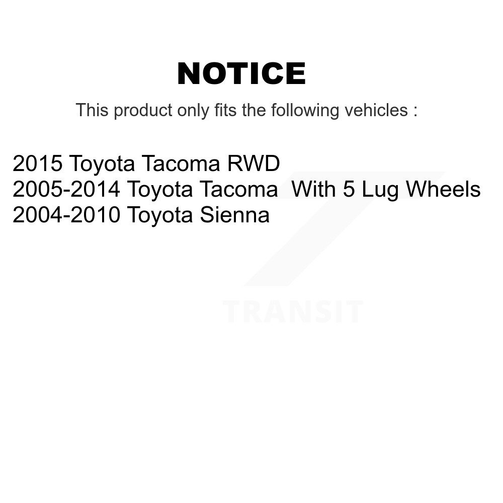Rear Brake Drums Pair For Toyota Tacoma Sienna K8-101878 - Image 2