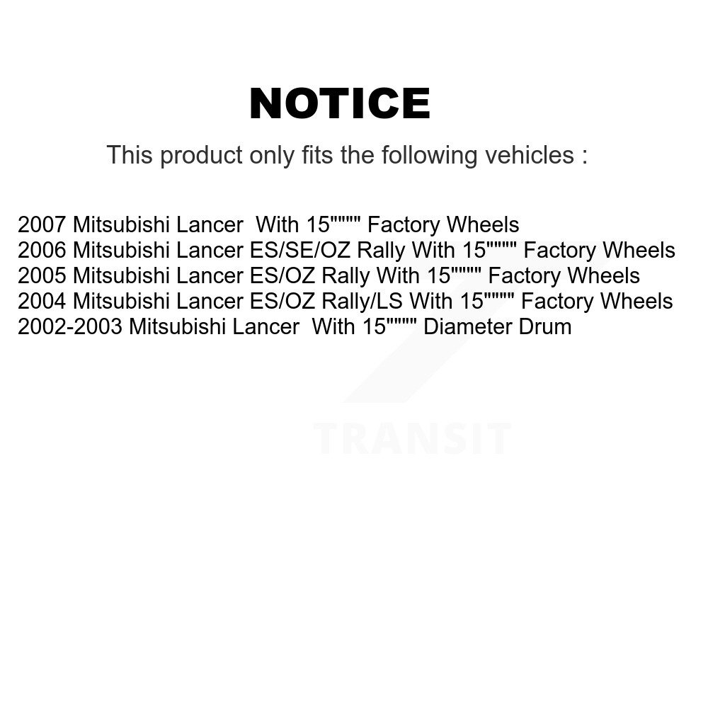 Rear Brake Drums Pair For Mitsubishi Lancer K8-101920 - Image 2