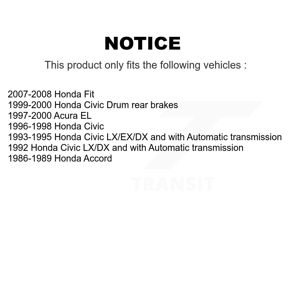 Rear Brake Drums Pair For Honda Fit Civic Acura EL Accord K8-101933 - Image 2