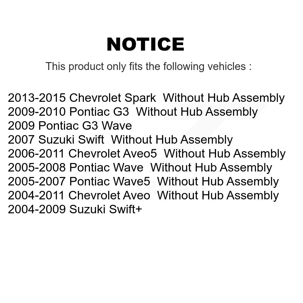 Rear Drums Pair For Chevrolet Aveo Pontiac Aveo5 Wave Spark G3 Suzuki Swift+ Swift Wave5 K8-101944 - Image 2