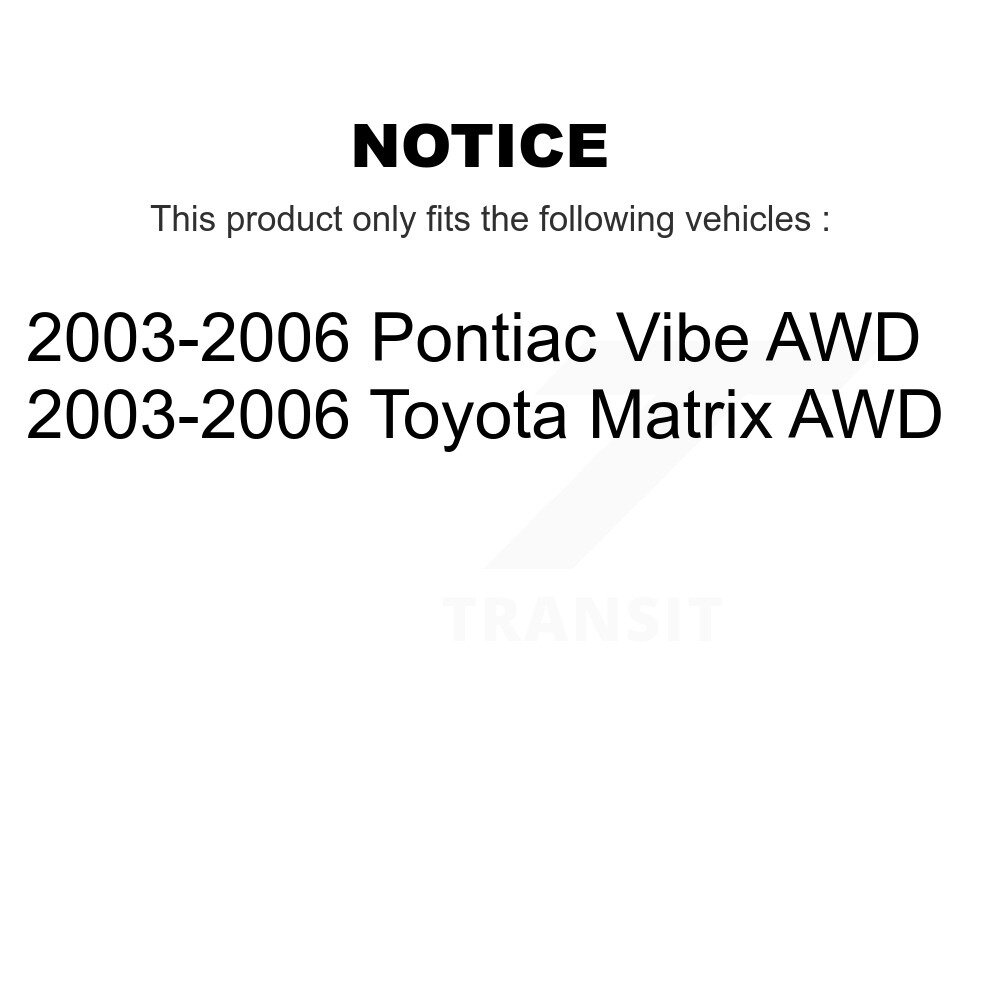 Rear Brake Drums Pair For 2003-2006 Toyota Matrix Pontiac Vibe AWD K8-101946 - Image 2