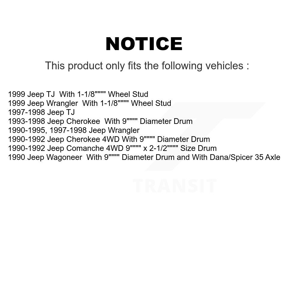 Front Rear Disc Brake Rotors Drums Kit For Jeep Wrangler Cherokee Comanche Wagoneer TJ K8-102024 - Image 2